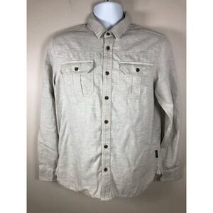 PrAna Men’s Button Down Shirt Size S Long Sleeve Gray